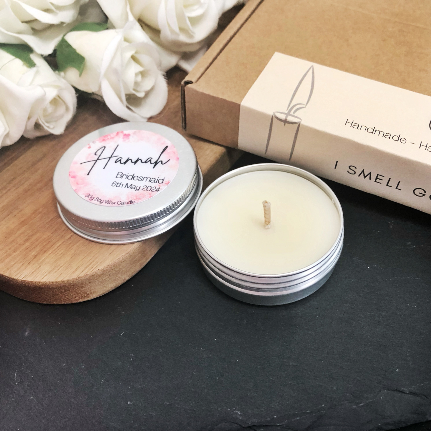 Eco-friendly wedding favour candles