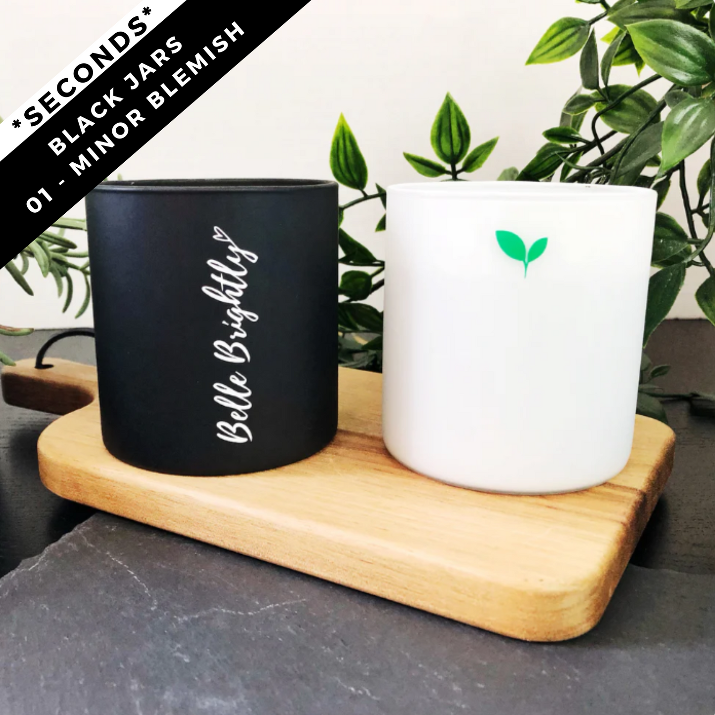 Super Seconds Sustainable Refillable Black Candle Jar UK