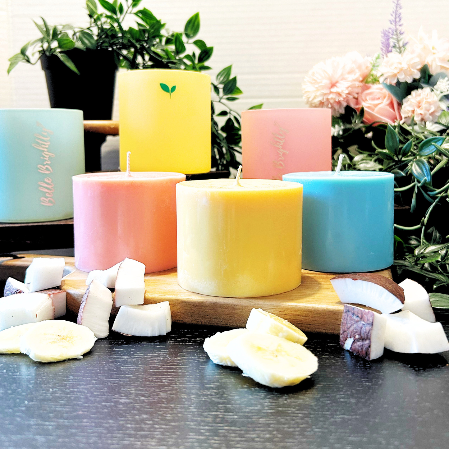 vegan summer pastel refillable candle UK